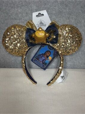 Disney Parks 2023 Wish Gold Sequin Minnie Mouse Ears Headband New With Tags
